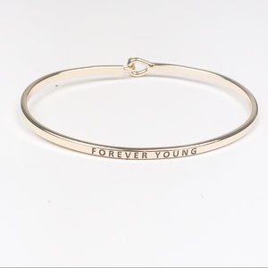 “Forever Young” Message Bracelet - Gold